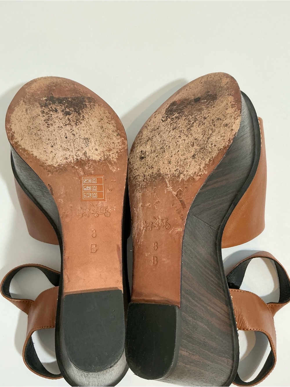 COACH Tan Leather Open-Toe Ankle-Strap Sandals - Picture 4 of 5